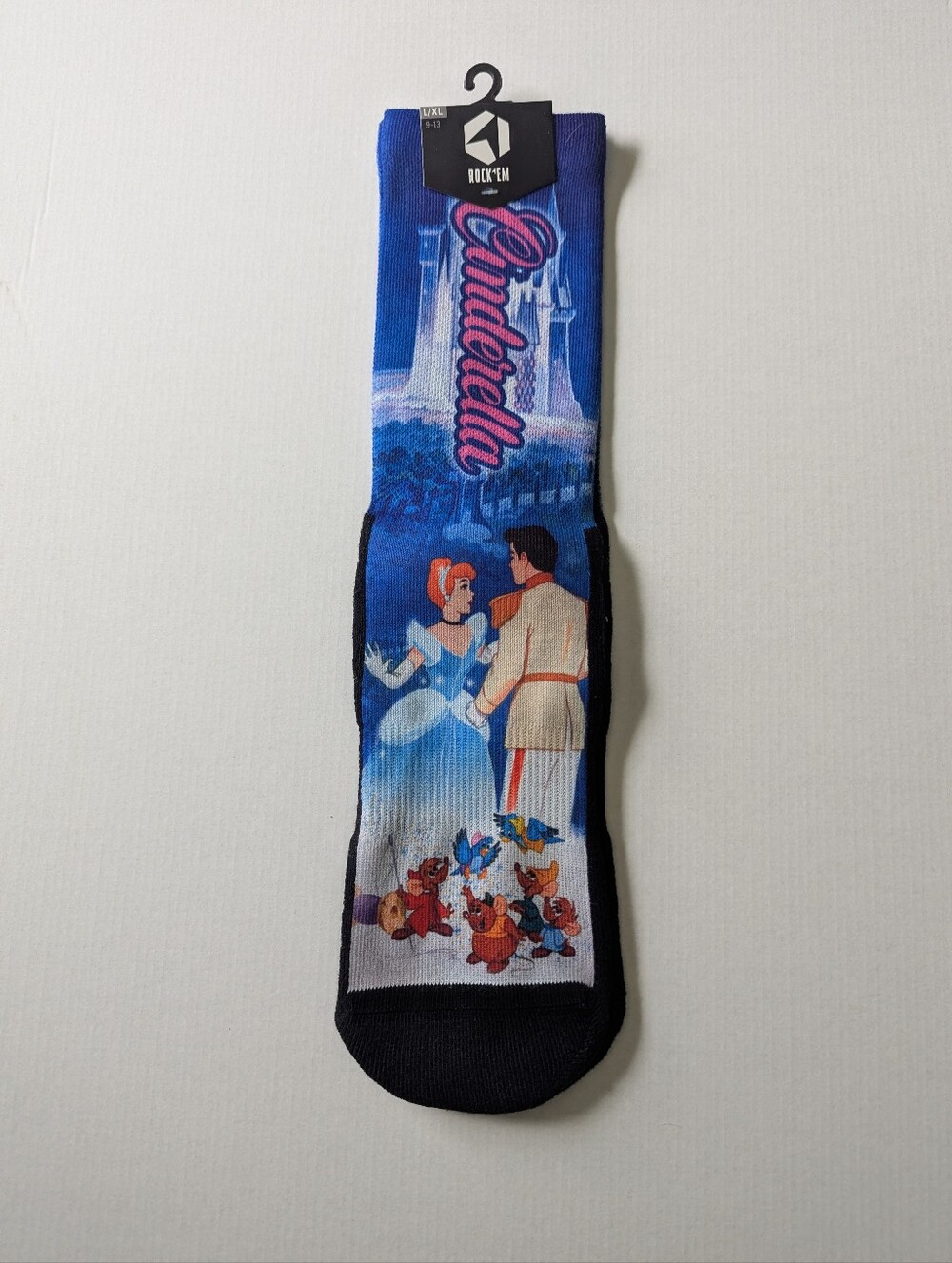 Rock 'Em Cinderella Blue Graphic Crew Socks